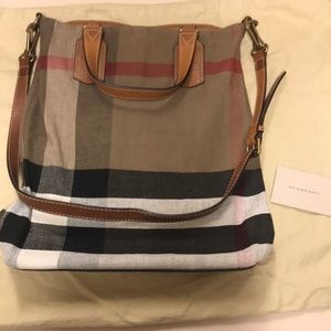 Burberry Brit Check Canvas Medium Tote Bag